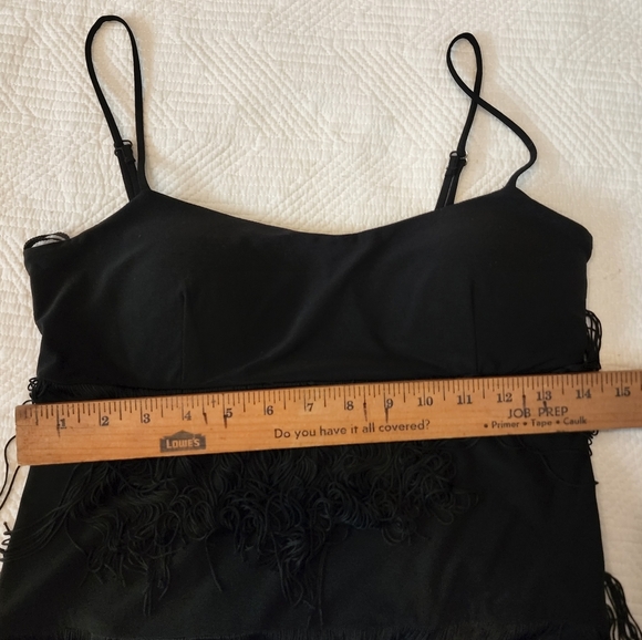 Boston Proper fringe black mini dress sleeveless size xs - Picture 11 of 13